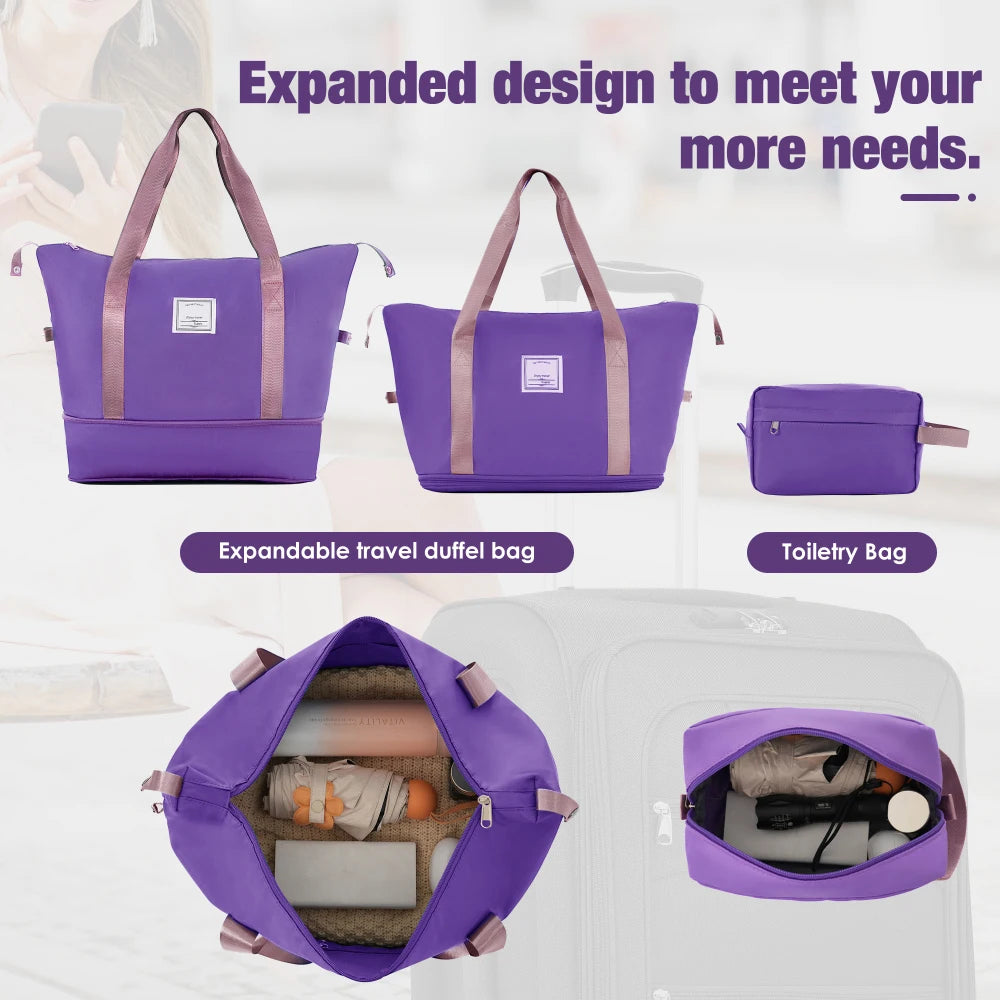 Expandable Soft Shell Luggage Set Polyester With TSA Locks