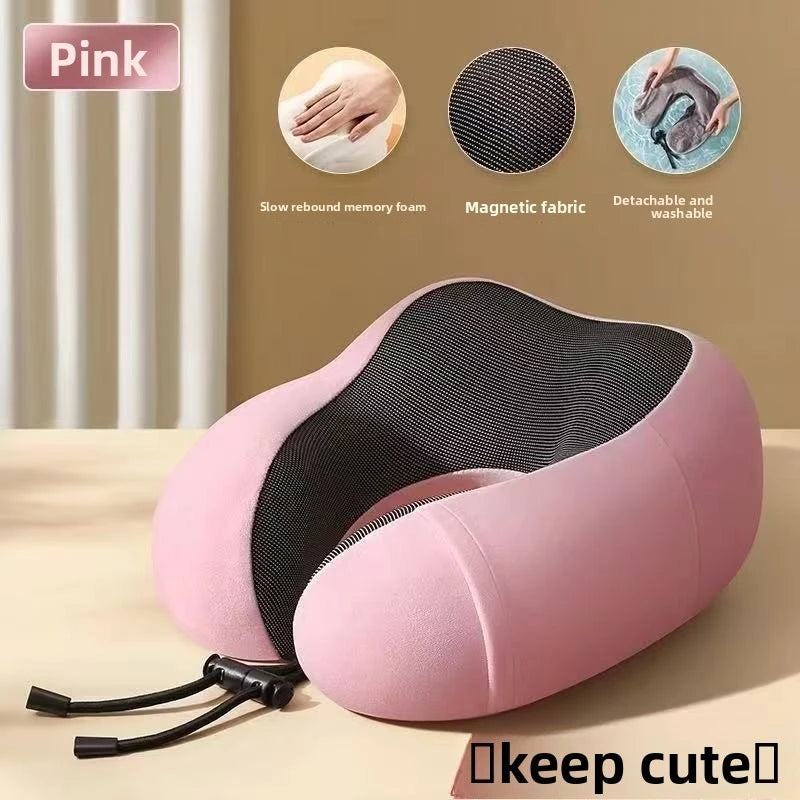 U Shaped Memory Foam Neck Pillow Travel Massage Cushion
