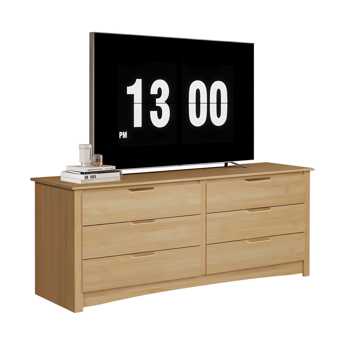 JHK Modern Wood Dresser Cabinet With Six Drawers Living Room