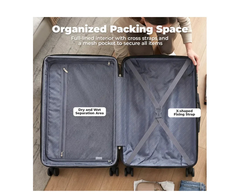 Expandable Hardside Spinner Suitcase Luggage For Travel