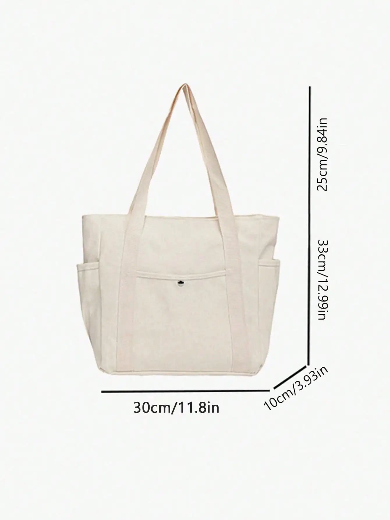 Women's Multi-Pocket Canvas Tote Bag With Large Capacity
