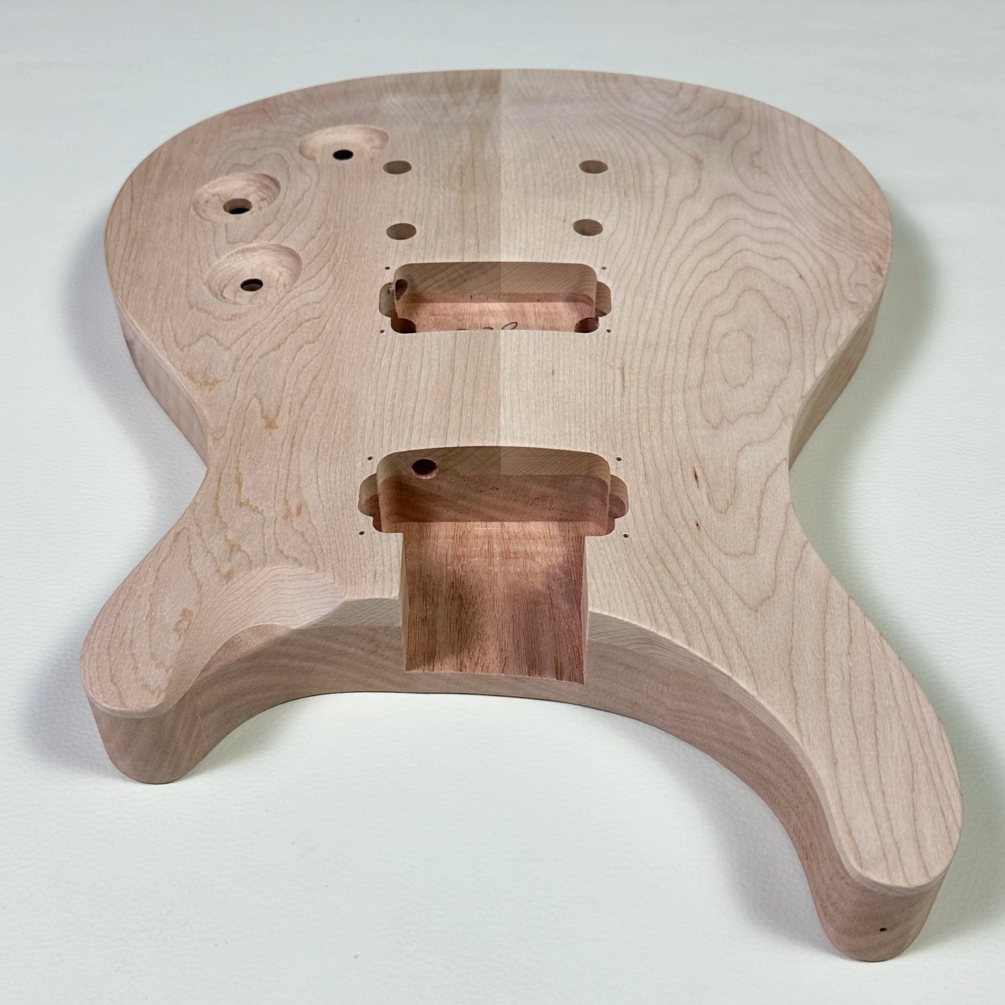 DIY Electric Guitar Kit Unfinished Maple Cup Mahogany Body And Neck