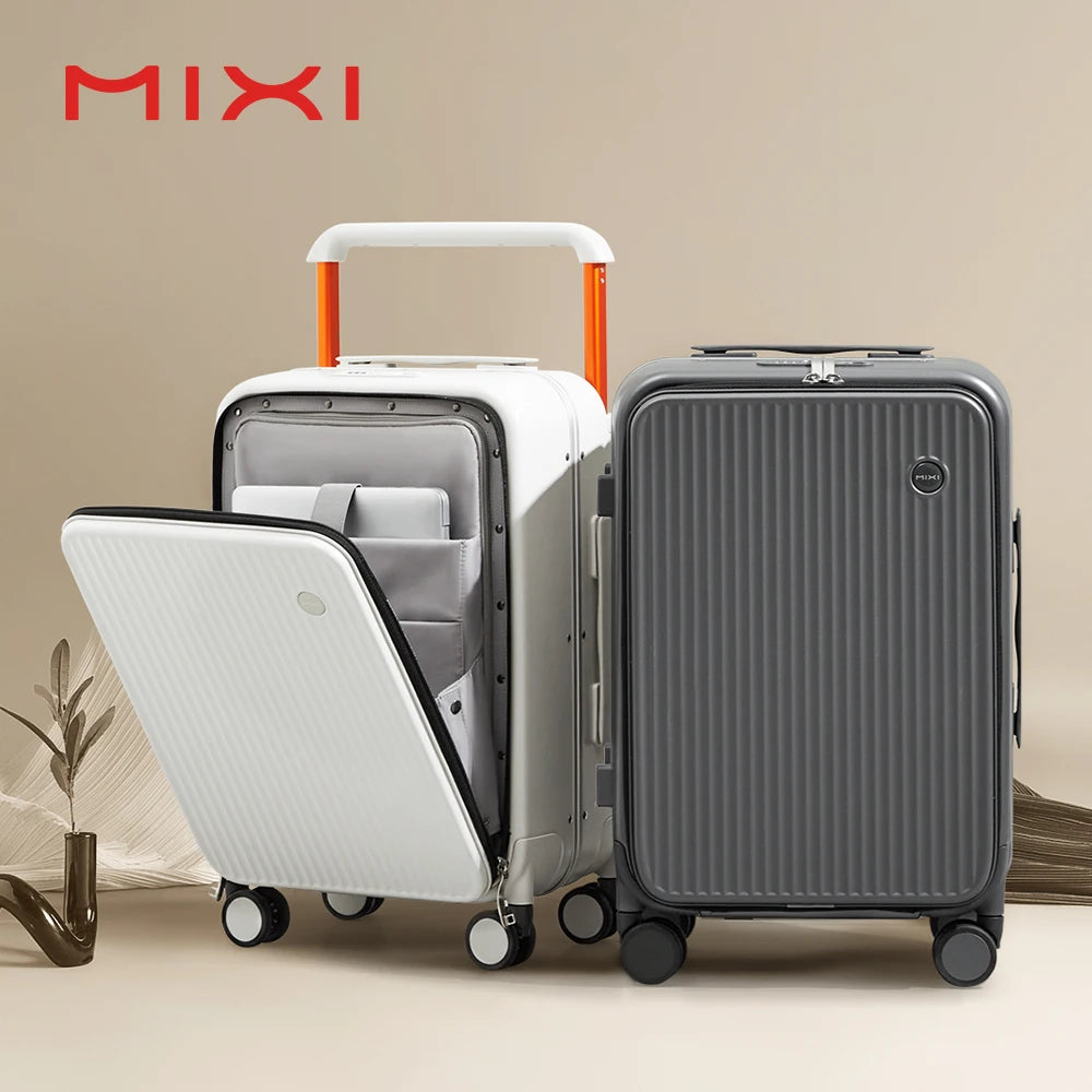 Mixi Aluminum Frame Carry-On Luggage With Laptop Pocket Travel Case