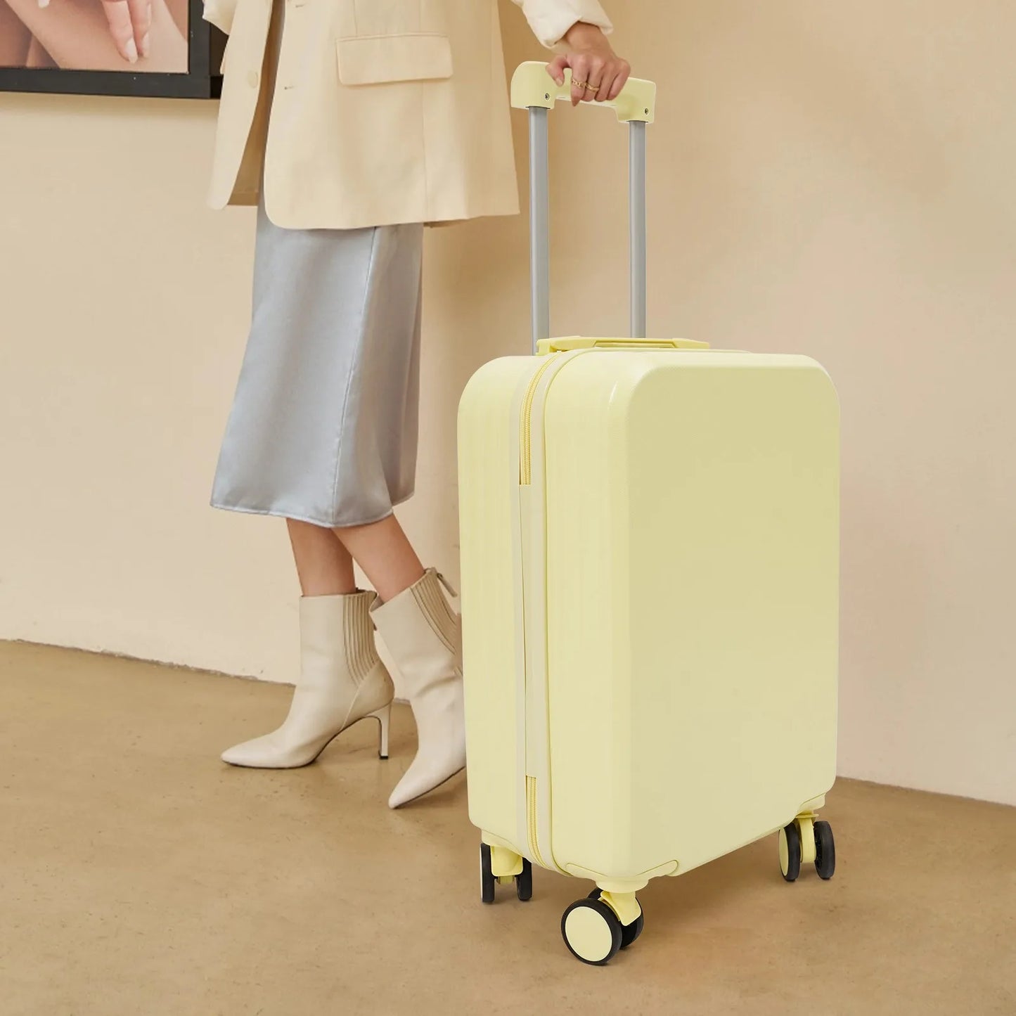Travel Luggage Carry On Suitcase With USB Port Cup Holder