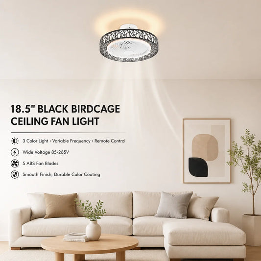 Modern Ceiling Fan With Remote And Dimmable LED Light