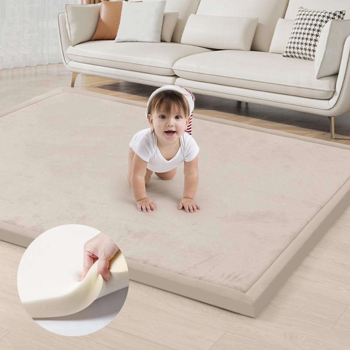 PaPaMat Memory Foam Playpen Mat For Living Room Carpet