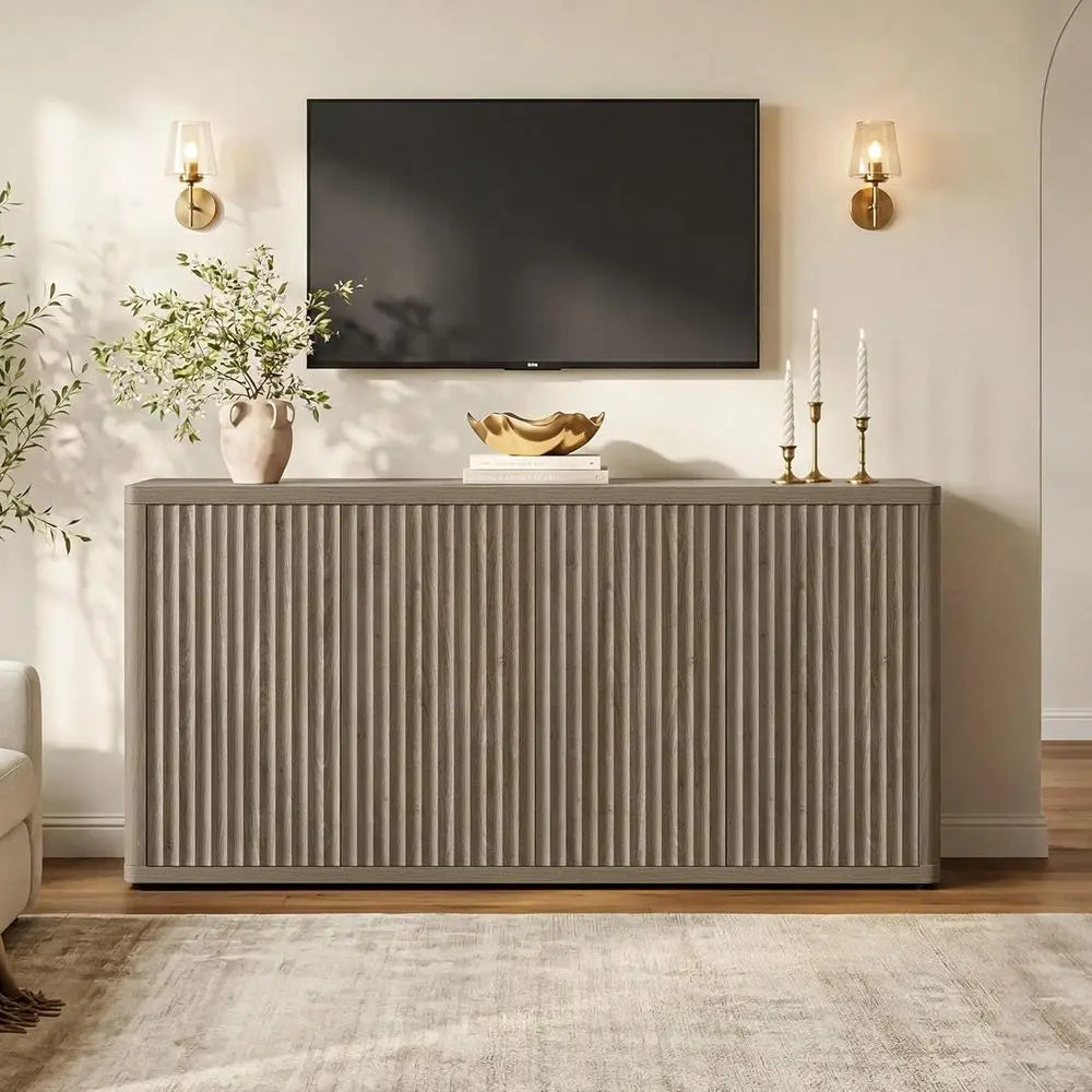 Contemporary TV Stand Entertainment Center With Large Storage