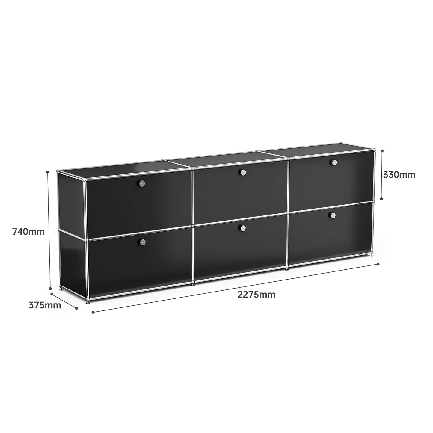 Living Room Storage Cabinet Sideboard Shelf Unit Stainless Steel Metal