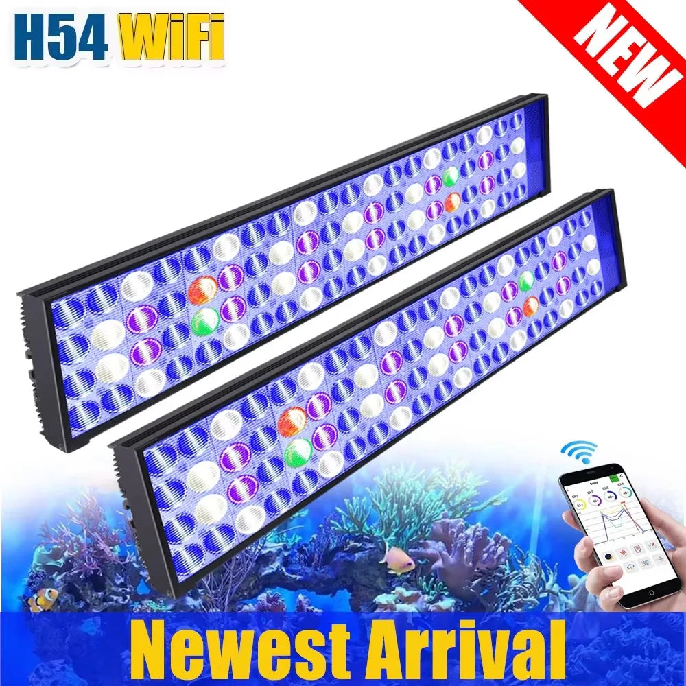 PopBloom WiFi LED Aquarium Light Full Spectrum For Marine Tanks