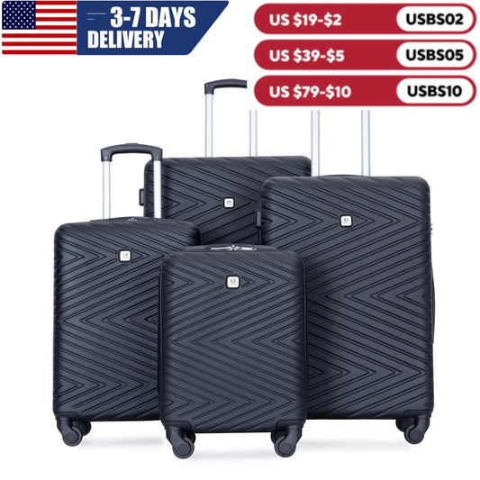 Travelhouse 4 Piece ABS Luggage Set With Spinner Wheels And TSA Lock