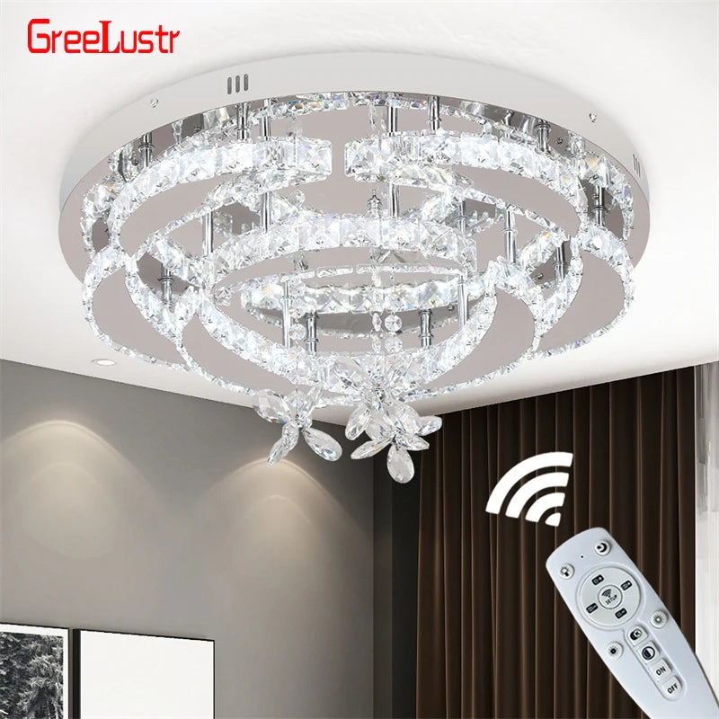 GreeLustr Crystal LED Ceiling Pendant Chandelier For Living Dining