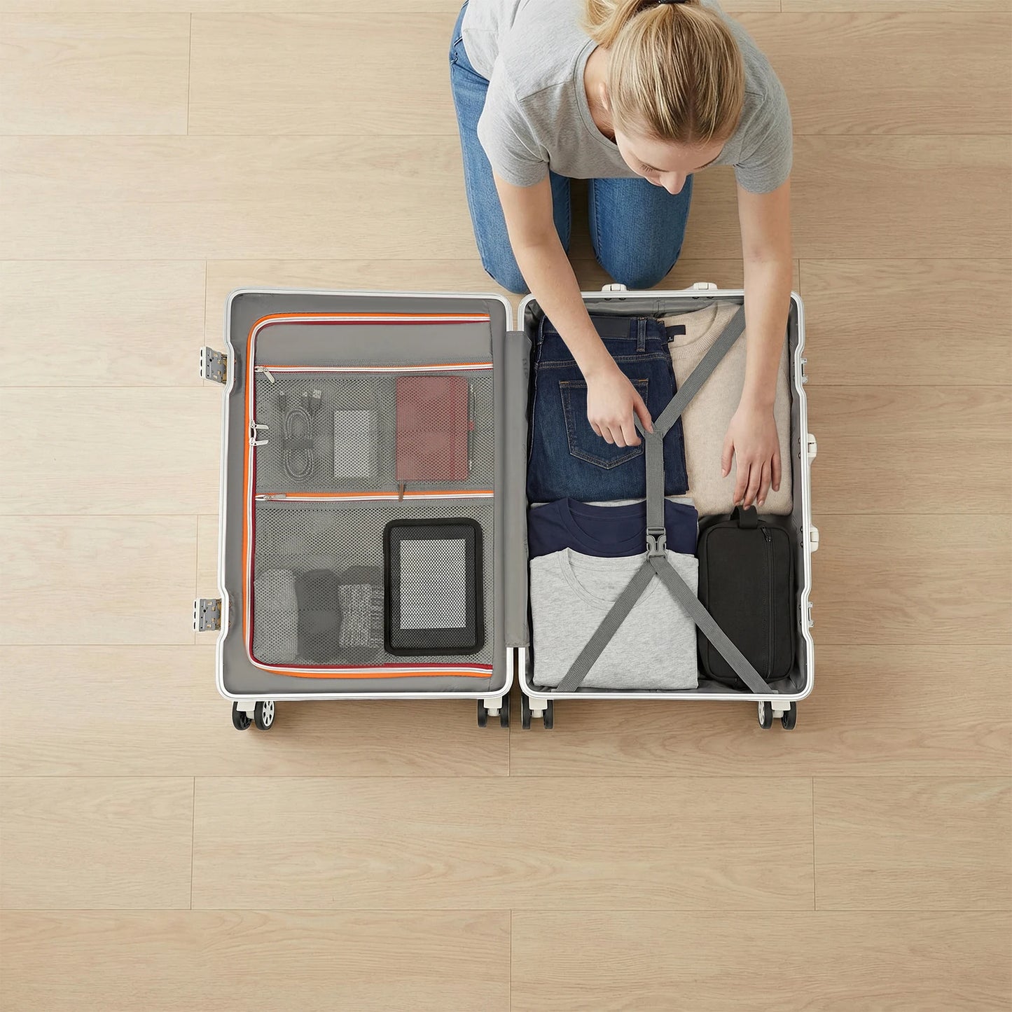 Bymaocar Reinforced Carry On Luggage With Combination Lock