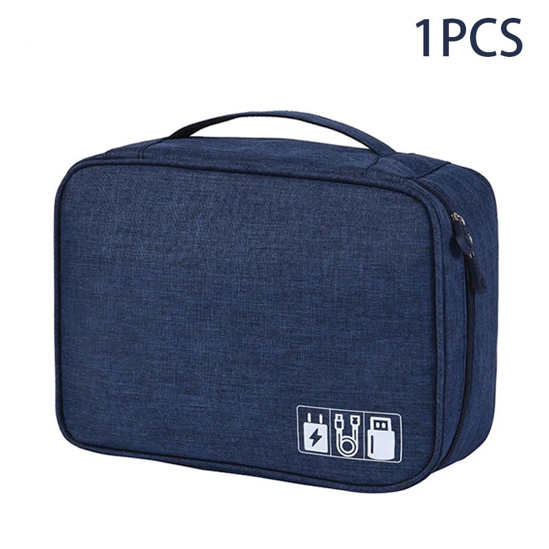 Travel Cable Storage Bag Portable Waterproof USB Cables Charger Organizer