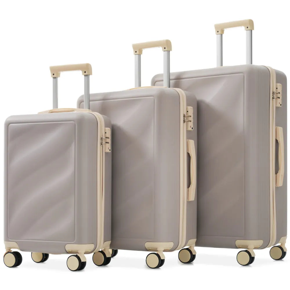 Lightweight ABS Luggage Set 3 Piece With Spinner Wheels and TSA Lock