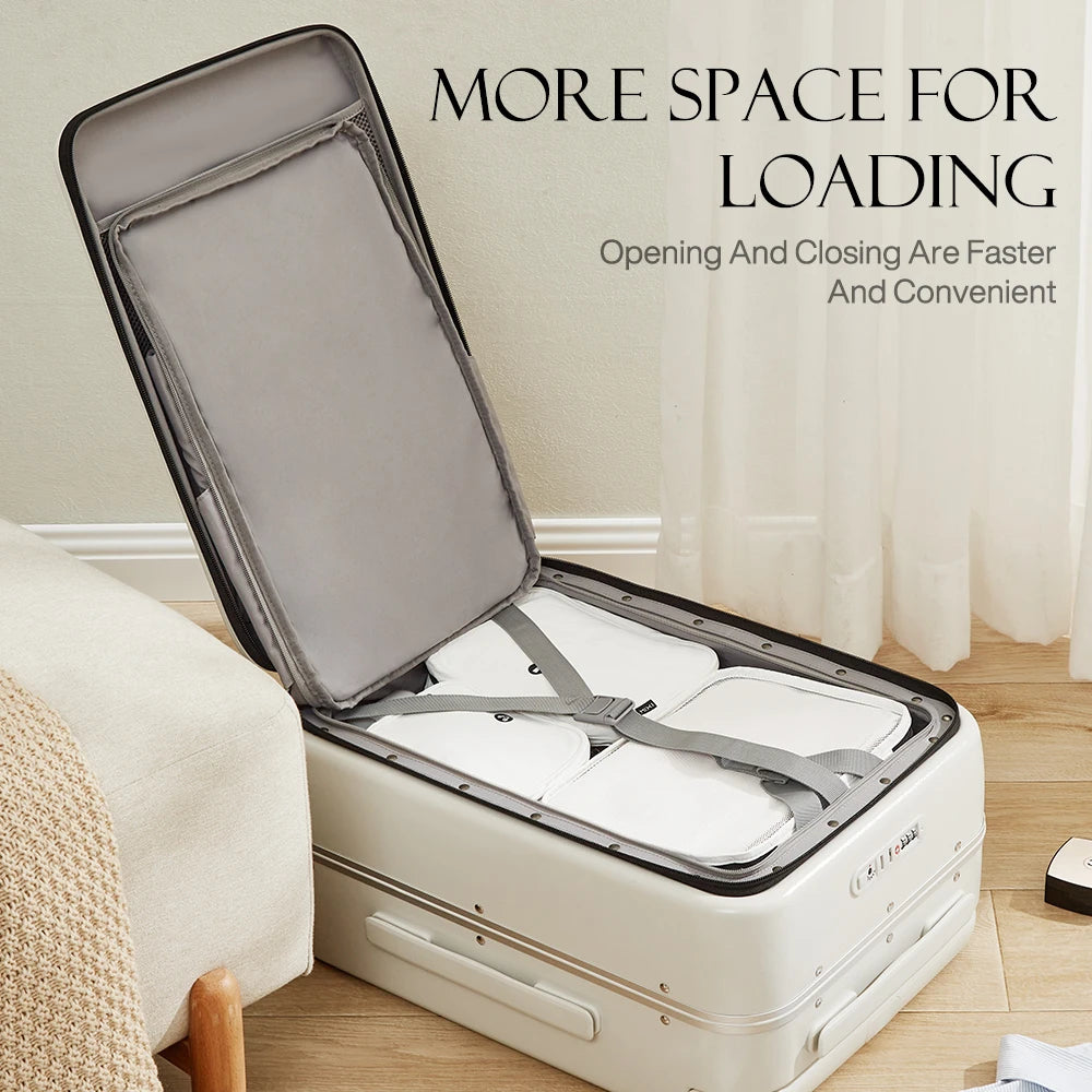 Mixi Aluminum Frame Carry-On Luggage With Laptop Pocket Travel Case