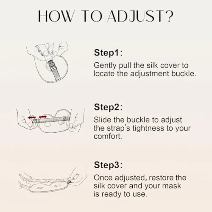 Adjustable 3D Contoured Silk Sleep Mask For Restful Sleep