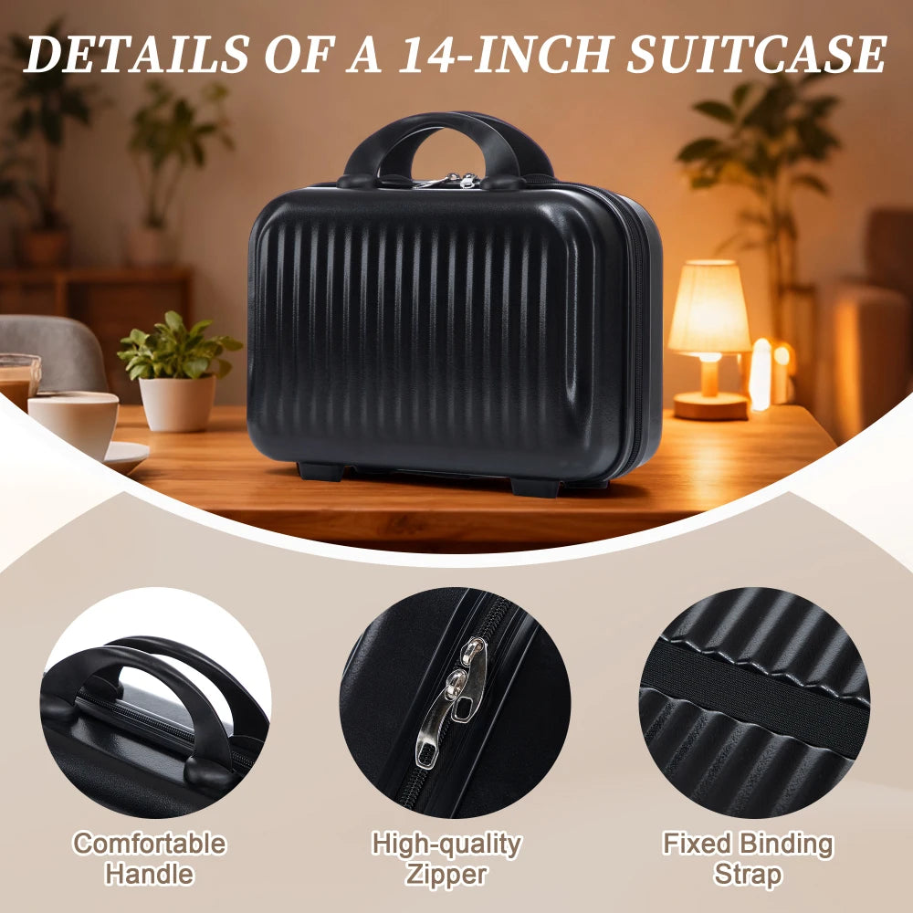 ABS Spinner Wheel Luggage With Combination Lock Front Opening Design