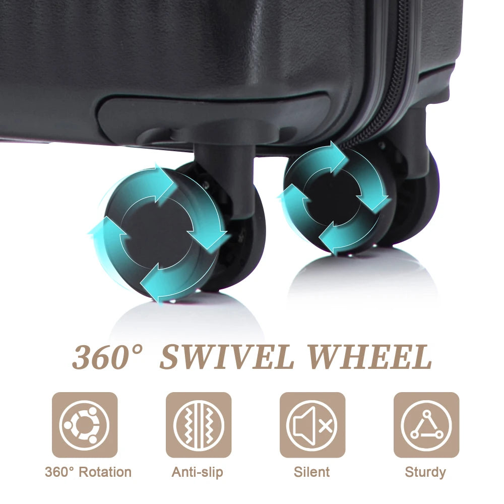 ABS Spinner Wheel Luggage With Combination Lock Front Opening Design