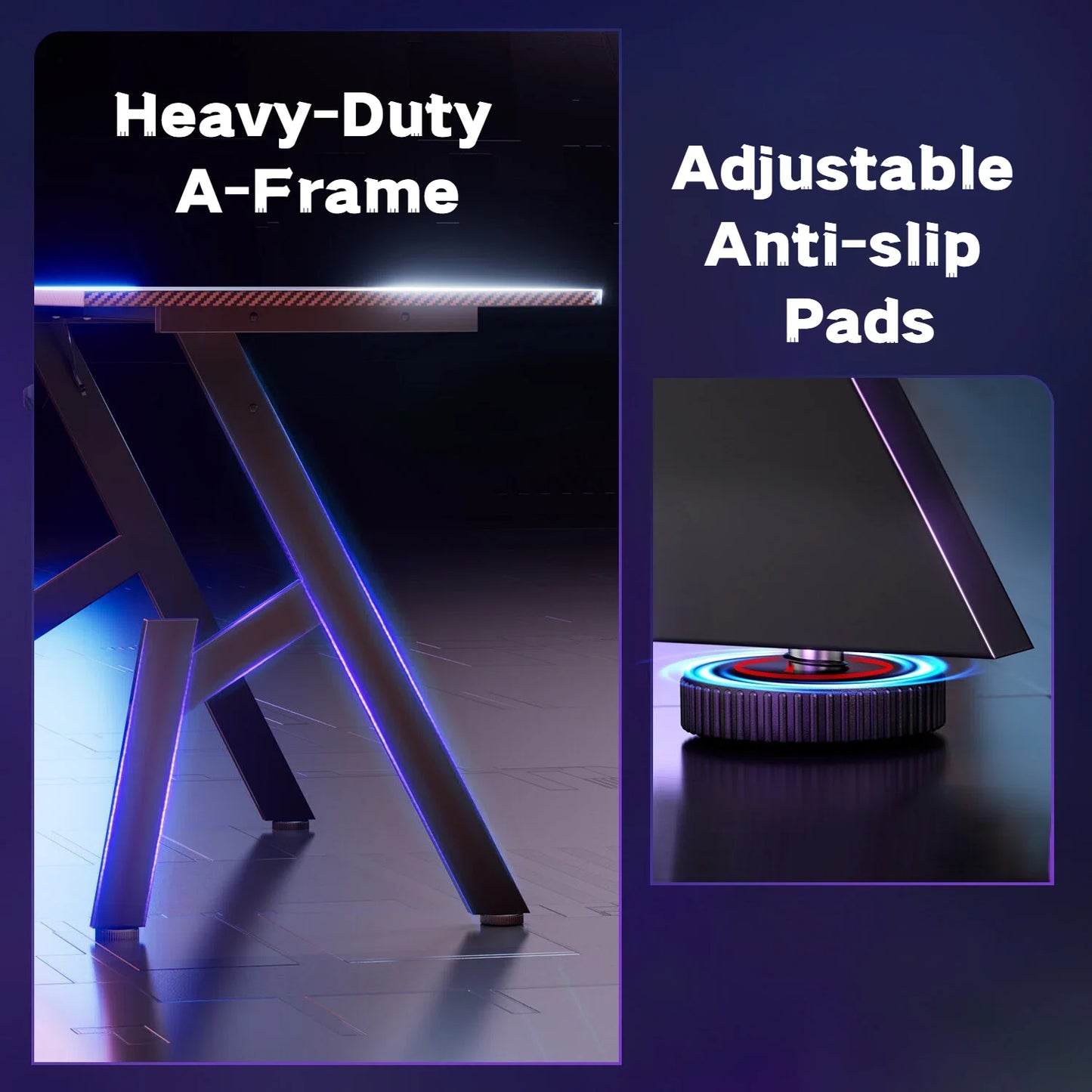 NEBMAAX A-Shaped Carbon Fiber Gaming Desk Ergonomic Workstation