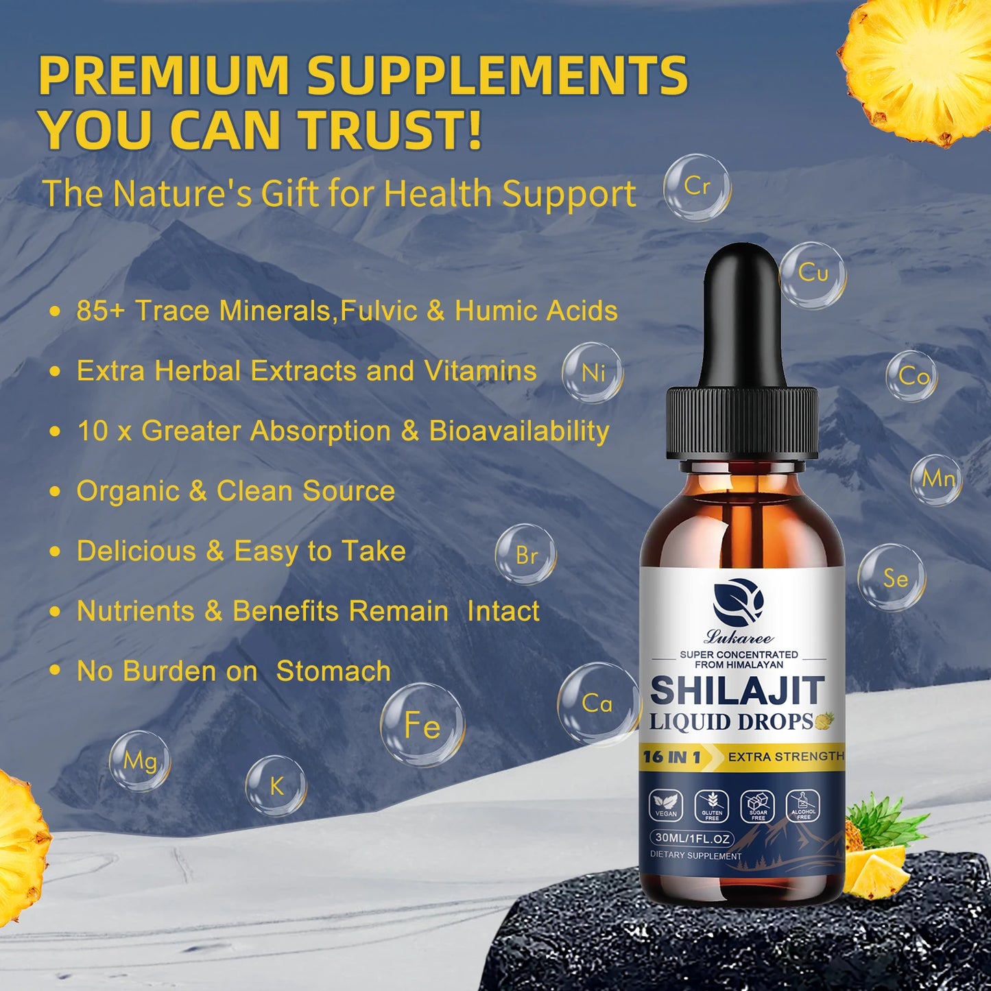 Beworths Shilajit Drops With 85 Minerals And Fulvic Acid