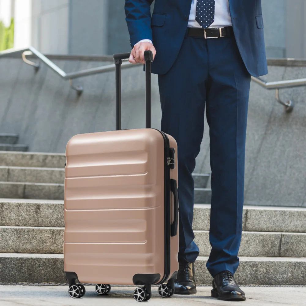 Hardshell ABS Luggage Set With Spinner Wheels Durable Travel Cases