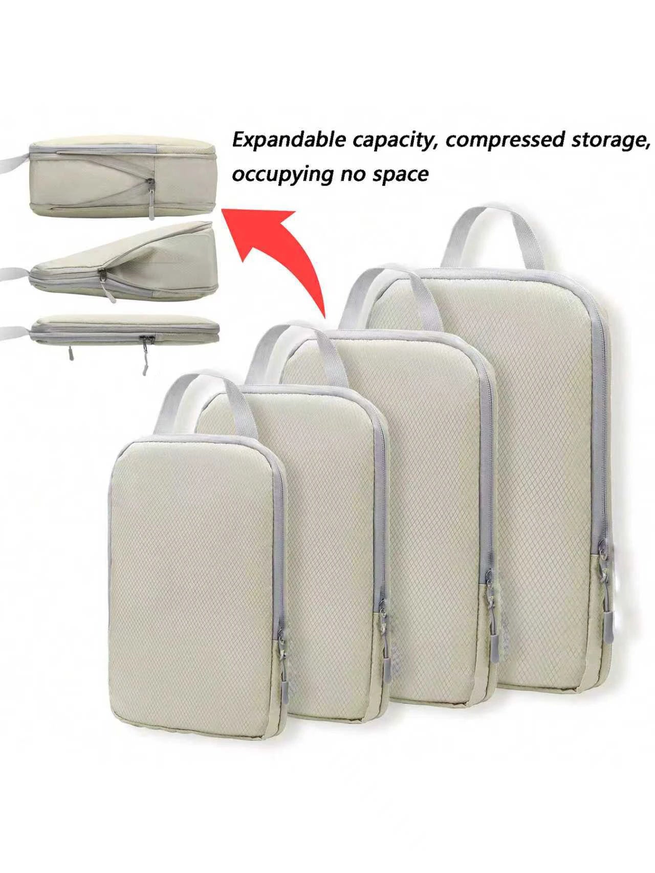 4pc Luggage Compression Packing Set For Space Saving Travel Bags