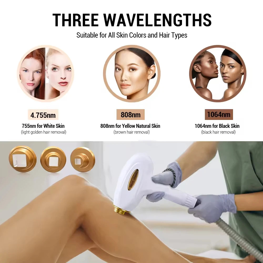 GIOIO 808nm Diode Laser Hair Removal Machine 3 Wave