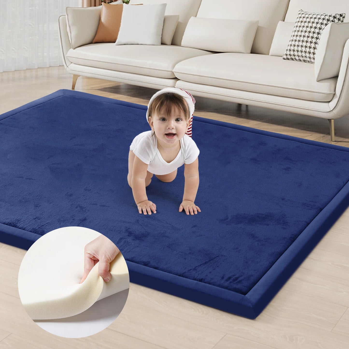 PaPaMat Memory Foam Playpen Mat For Living Room Carpet