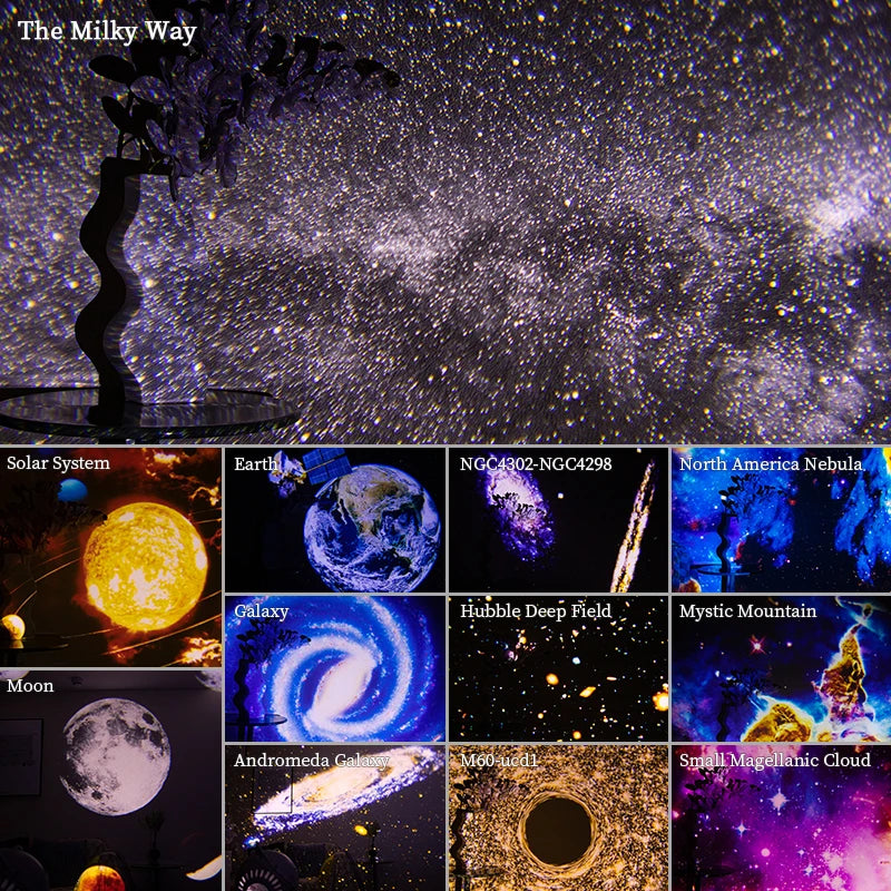 AUSYLE Night Light Galaxy Projector Starry Sky 360 Degree Kids Planetarium Lamp