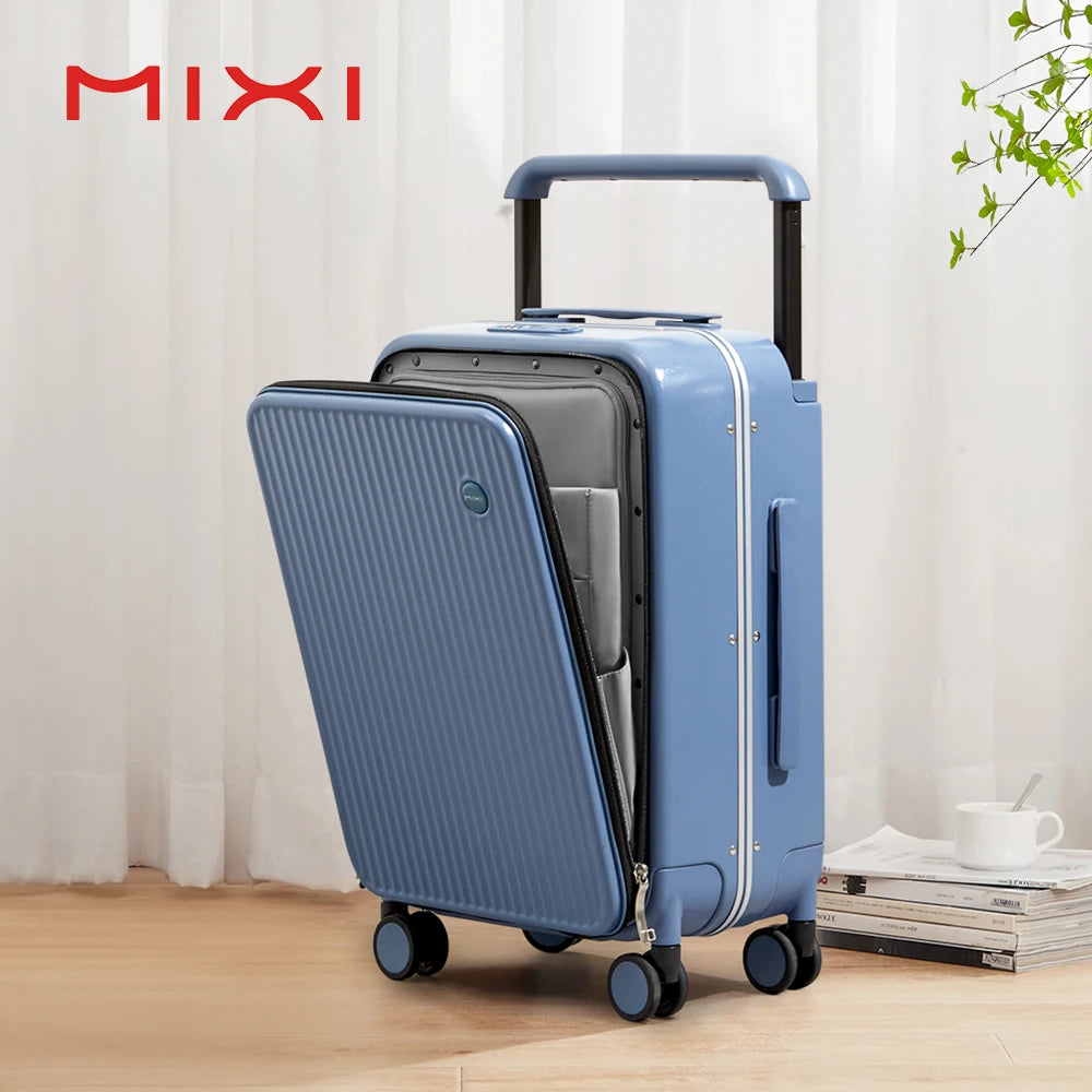 Mixi Aluminum Frame Carry-On Luggage With Laptop Pocket Travel Case