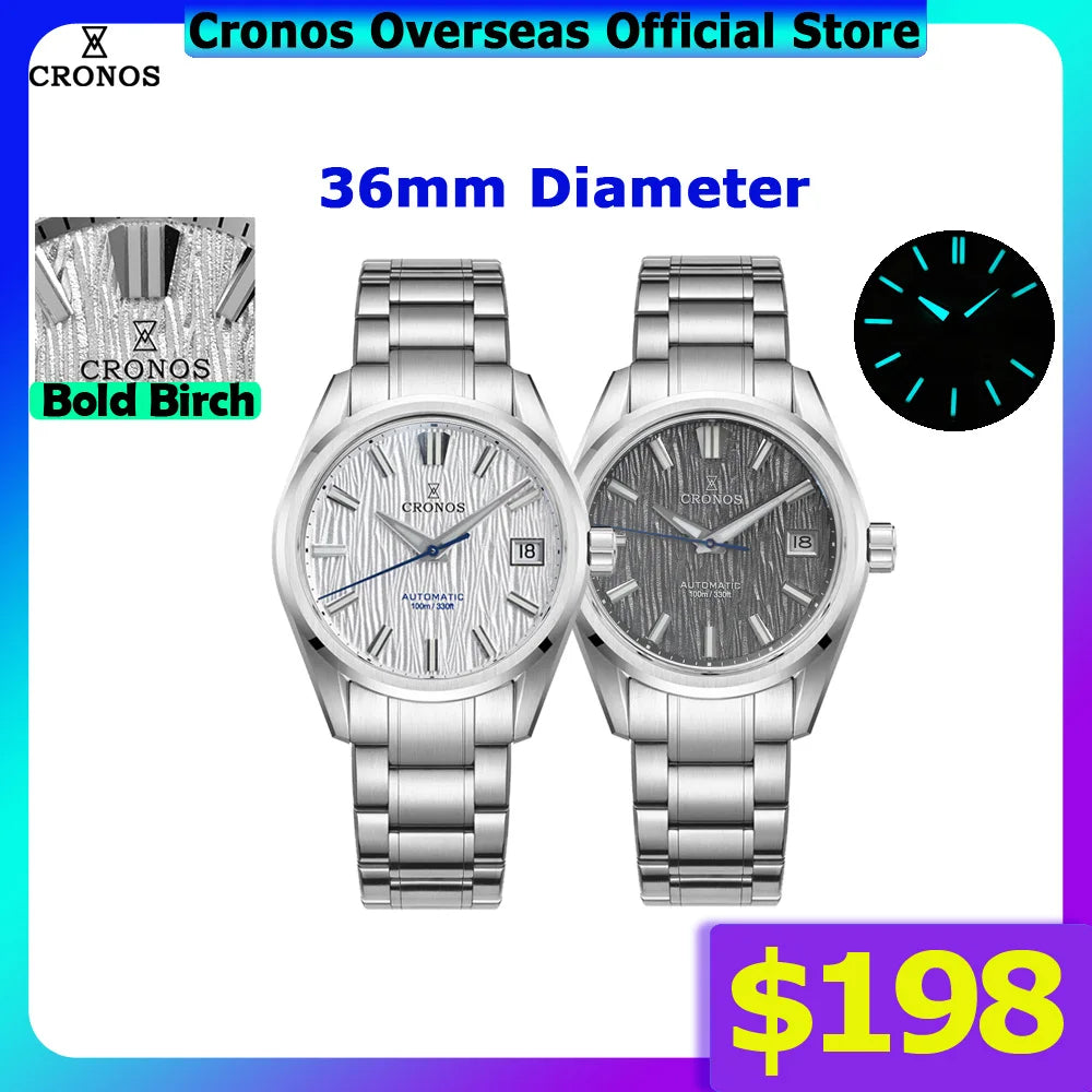 Cronos L6048M Automatic Men Watch Miyota 9015 Movement Sapphire Dial 10 ATM