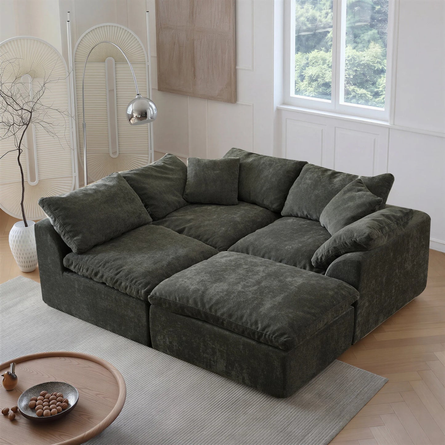 Yeflixvrau Modern Modular Sectional Sofa Cloud Couch Removable Cushions