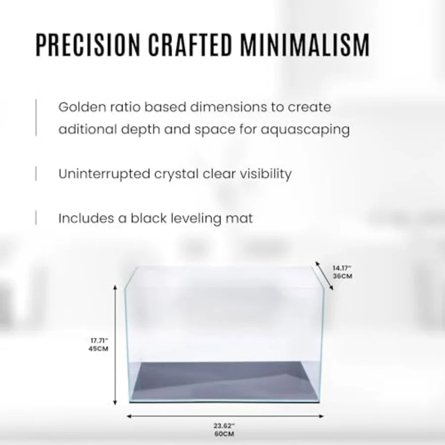 Home Aquarium With Ultra Clear Low Iron Glass Leveling Mat Included