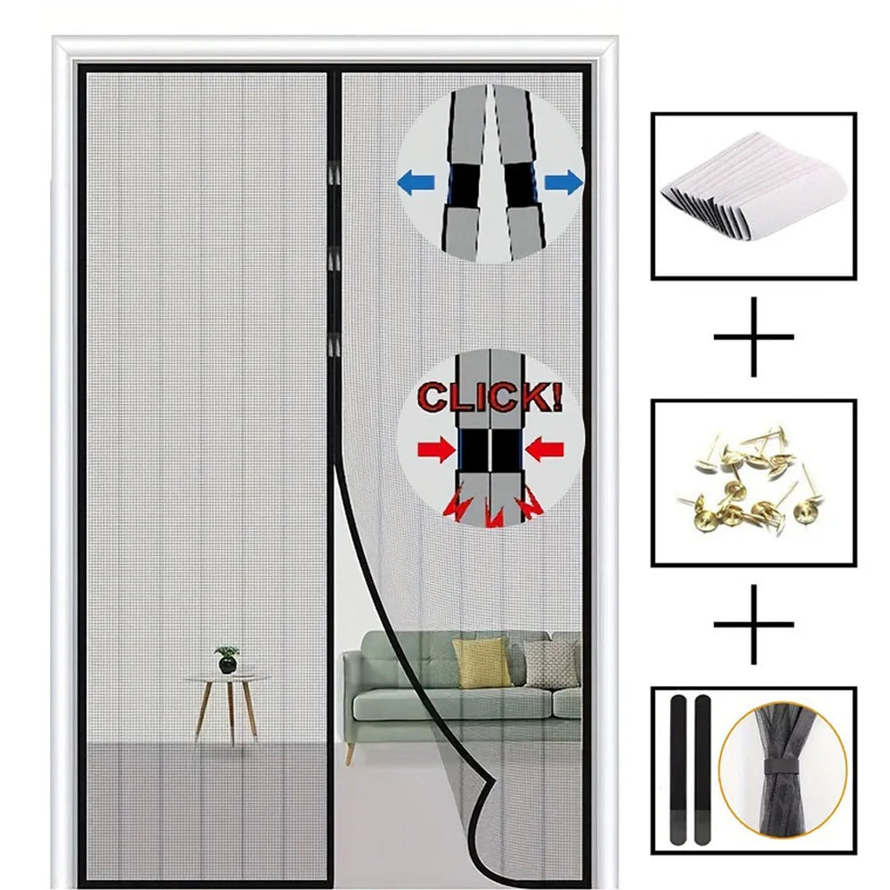 Magnetic Door Screen Net Mosquito Barrier Curtain For Indoor Use