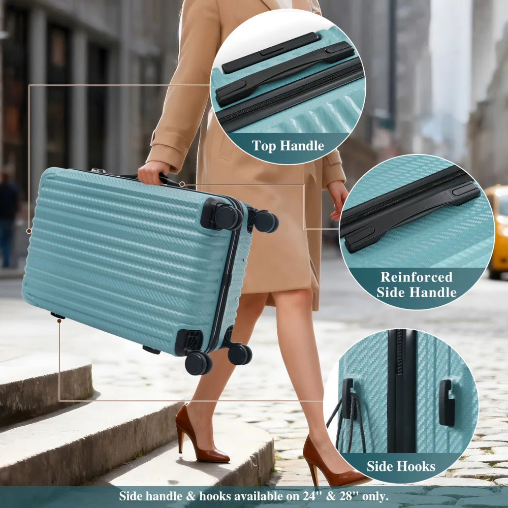 ABS Hardshell Luggage Set With Spinner Wheels And TSA Lock