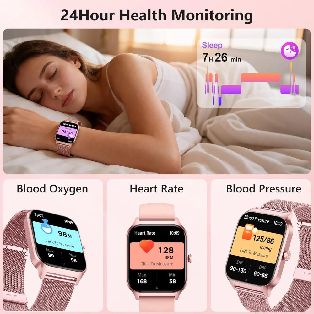 Smart Watch Fitness Tracker 1.85 Inch Display Heart Rate Waterproof
