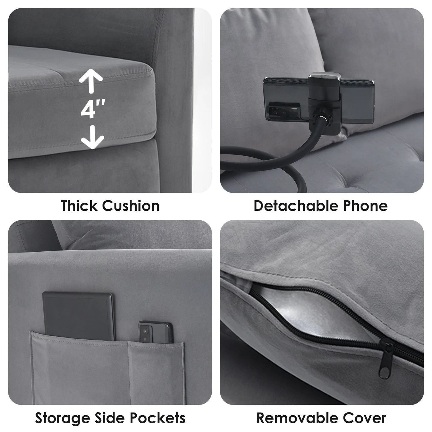 Someet Convertible Sleeper Chair Bed With USB Charging Port