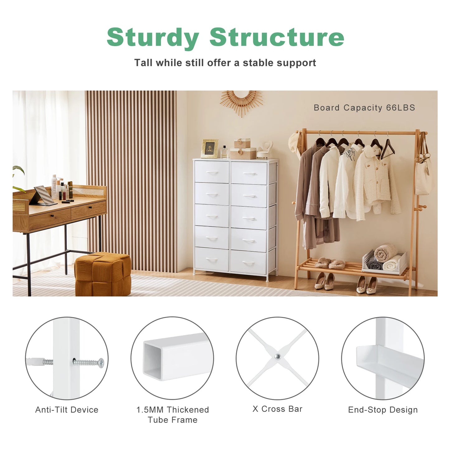 MCQ 10 Drawer Living Room Storage Cabinet Minimalist Dresser