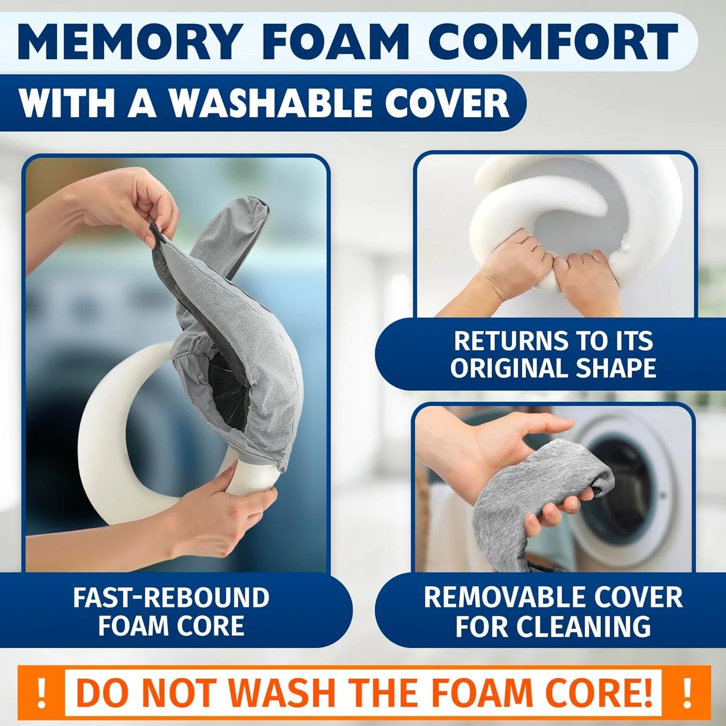 Travel Neck Pillow Memory Foam With Carry Bag For Airplanes