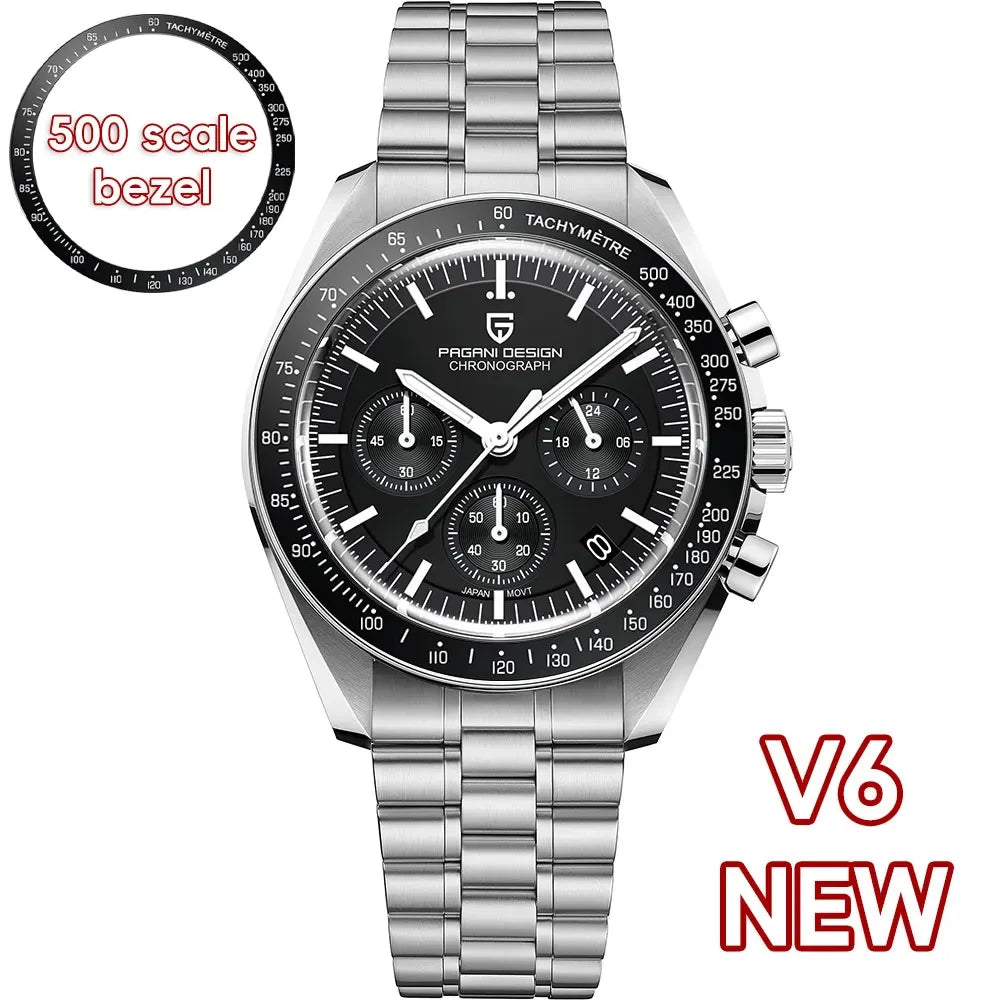 PAGANI DESIGN Luxury Quartz Chronograph Watch for Men with Date