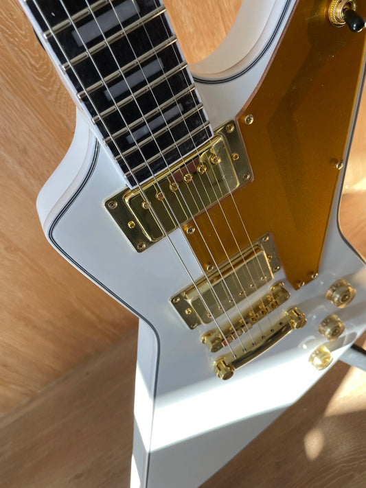 Explorer Style Electric Guitar With HH Pickups And Mahogany Body