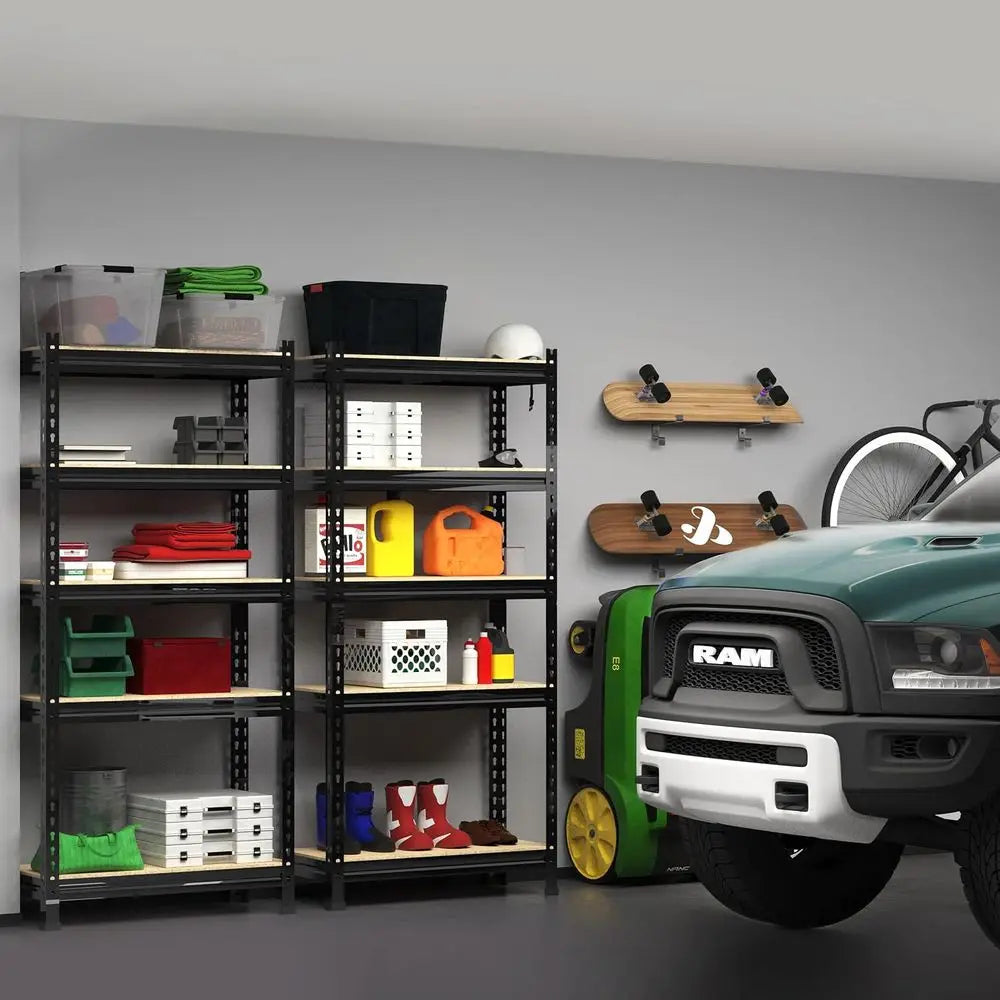PrimeZone 5 Tier Adjustable Garage Storage Shelving Heavy Duty Rack