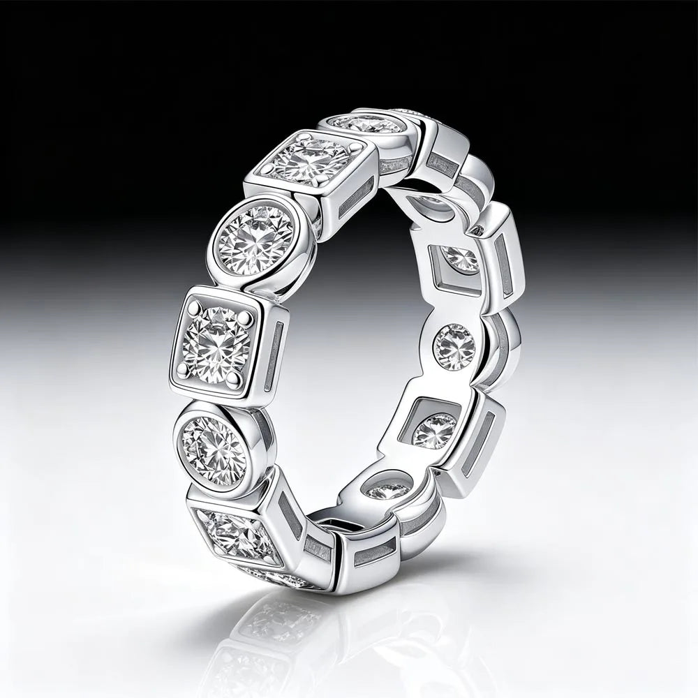 LYEE CYEE Moissanite Emerald Heart Ring for Women, Sterling Silver