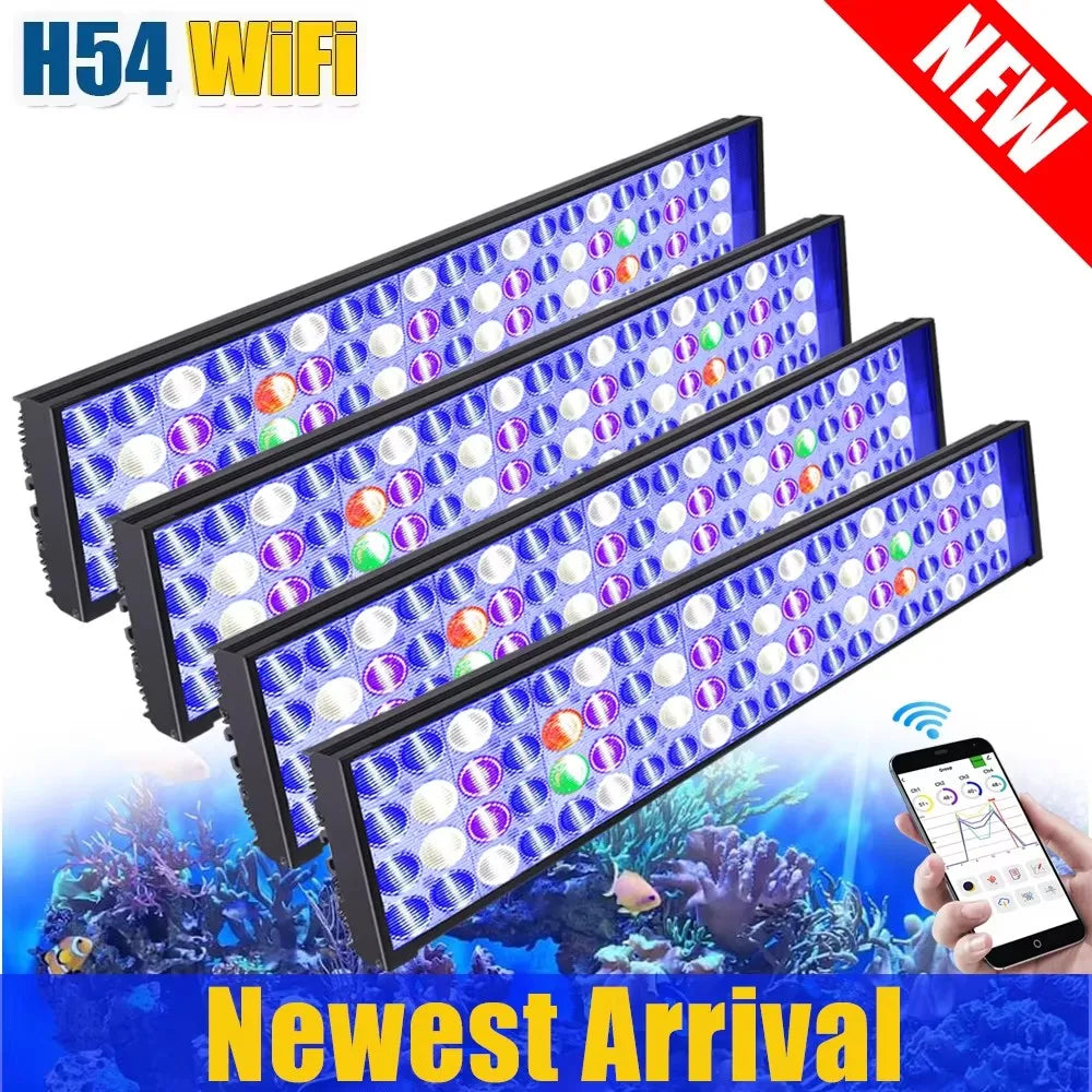 PopBloom WiFi LED Aquarium Light Full Spectrum For Marine Tanks