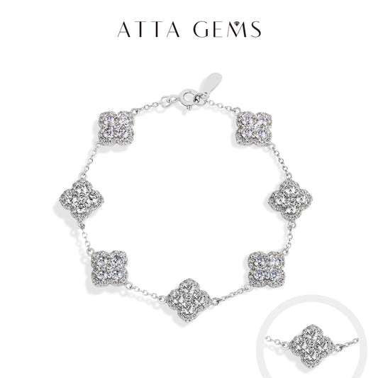 ATTAGEMS VVS1 Moissanite S925 Silver Yellow Gold Plated Bracelet For Women