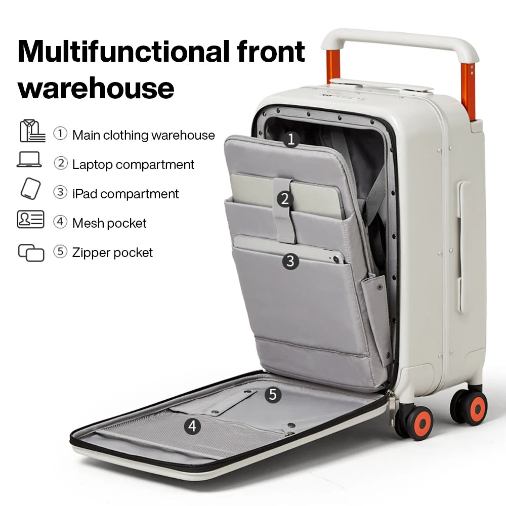 Mixi Carry On Luggage Unisex Wide Handle PC Aluminum Frame