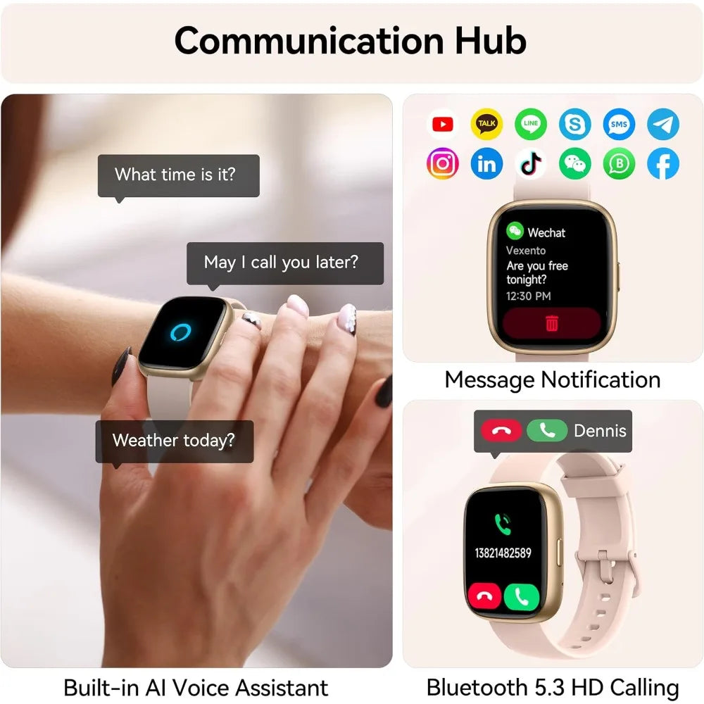 Smart Watch Fitness Tracker With Bluetooth Calling And Heart Rate