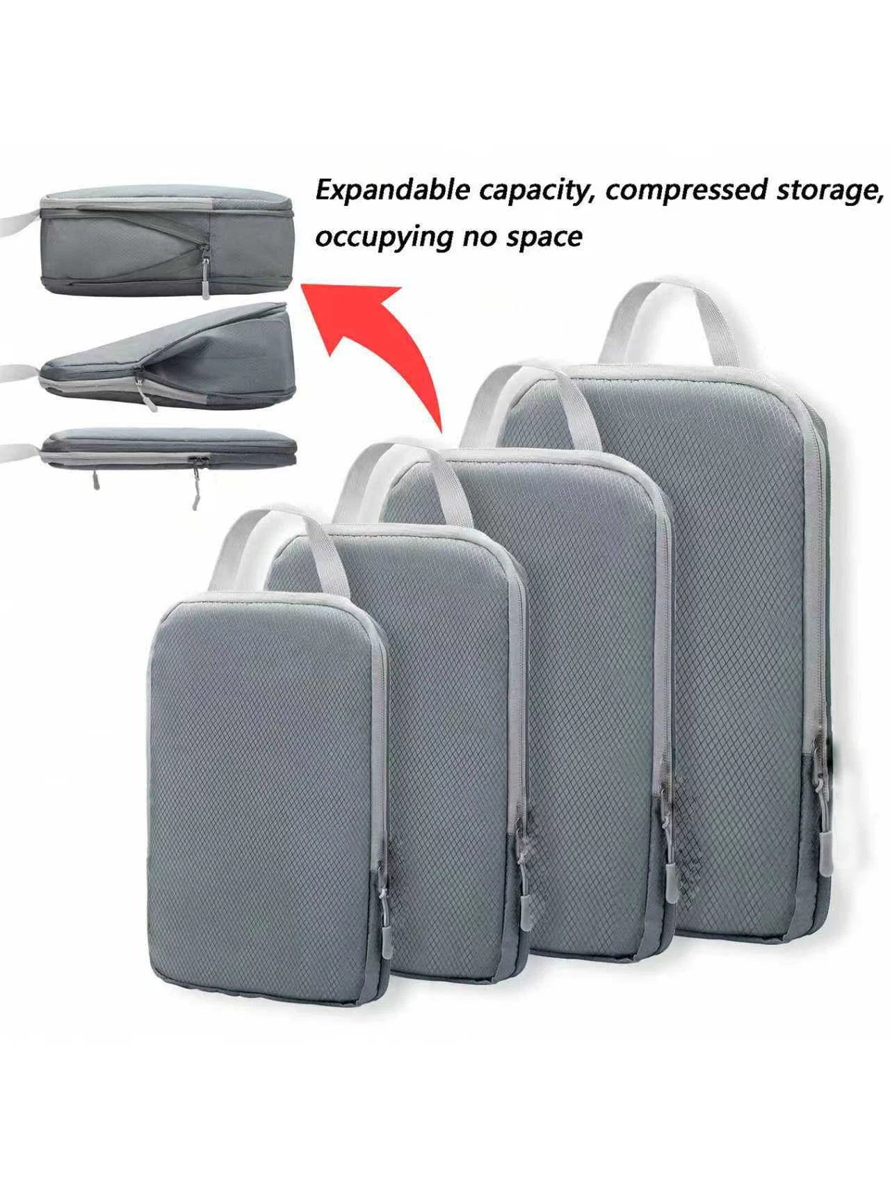 Expandable Luggage Compression Bags Set For Space Saving Travel Storage