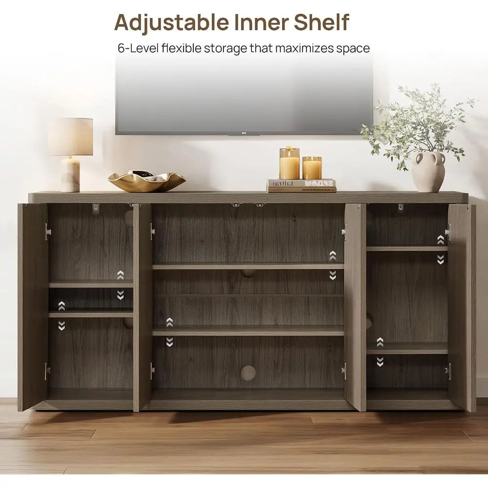 Contemporary TV Stand Entertainment Center With Large Storage