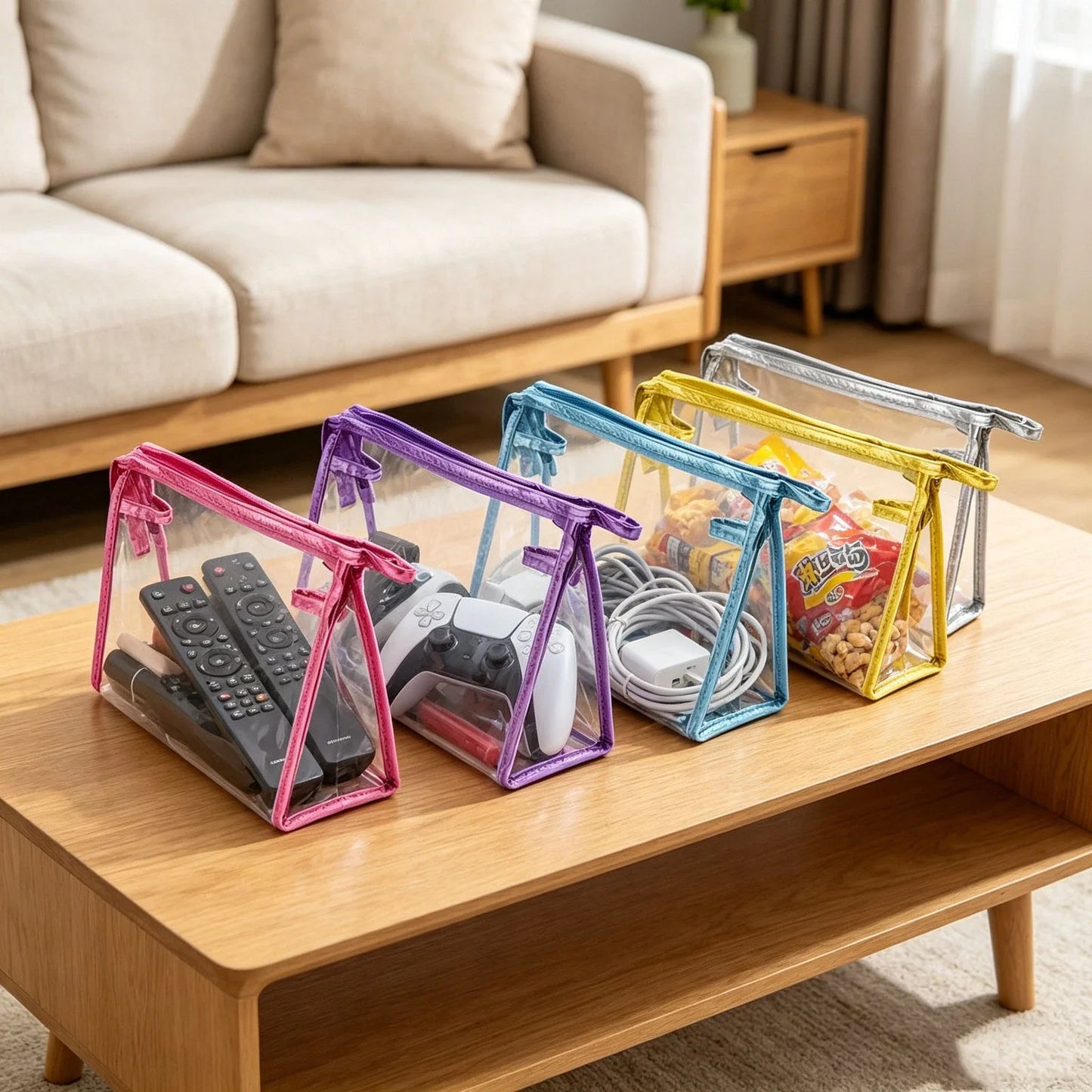 Transparent PVC Pencil Case Pouches Set Waterproof Travel Makeup Bag